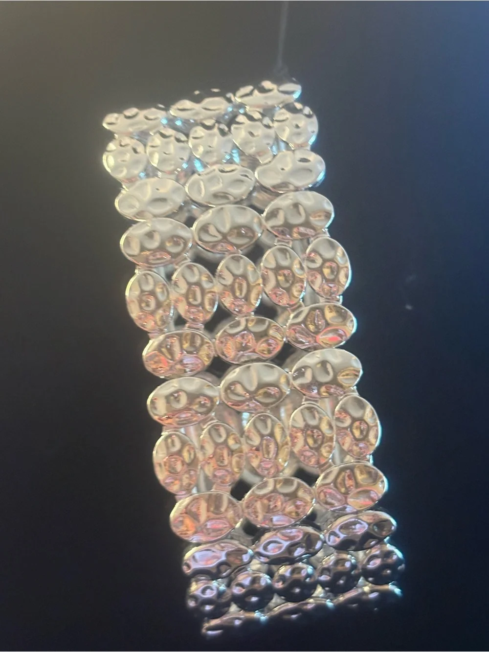 Silver Statement Disc Stretch Bracelet - Women Accessories
